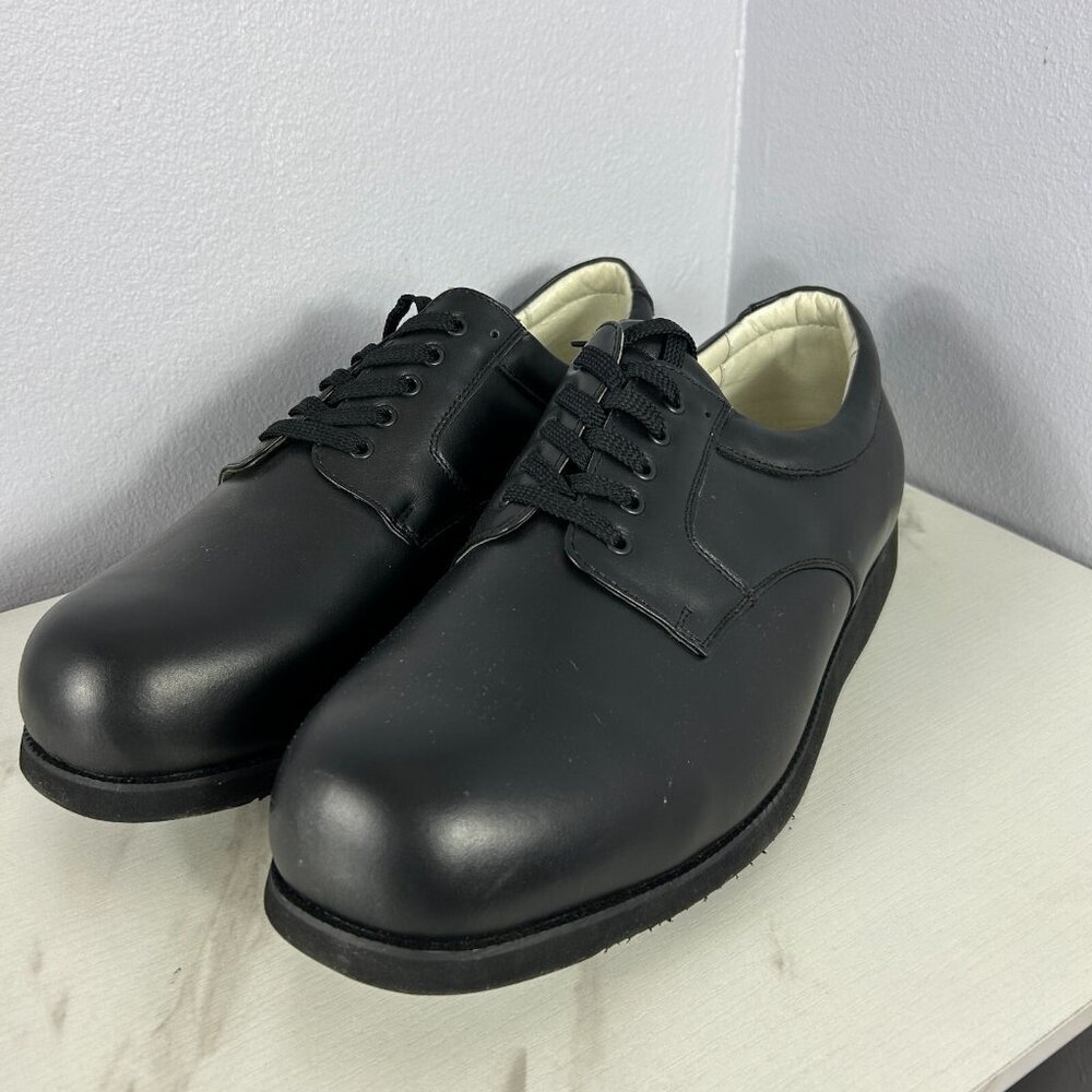 APIS Mt. Emey Men's Black Leather Therapeutic Diabetic Lace-up Shoes 17 "SE"